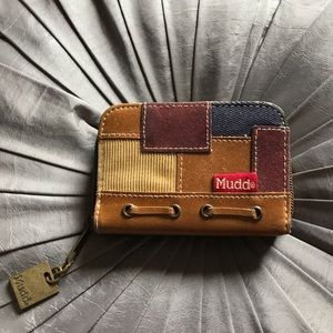Mudd Denim and Leather Patched Wallet